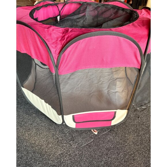 Portable Red Doggie/Cat Dorm Pet Playpen W/ Mesh Sides & Top Zippered Doors 600D - Picture 5 of 14